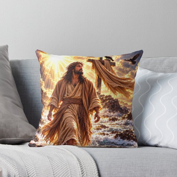 Item preview, Jesus Walking Through the Sea | Christian Religious Wall Art | Dramatic Biblical Scene designed and sold by GoodPlaceToShop.