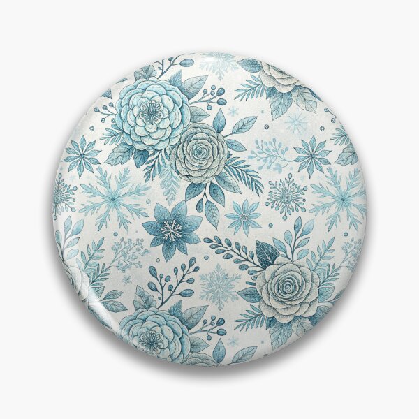 Item preview, Icy Blue Winter Rose Floral Pattern designed and sold by Storybook Botanica.