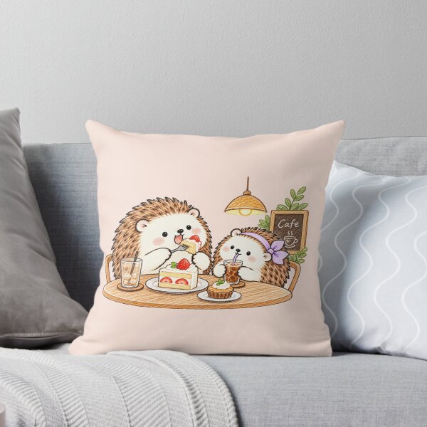 Item preview, Cute Hedgehog Couple at a Cozy Cafe designed and sold by GOSUMI.