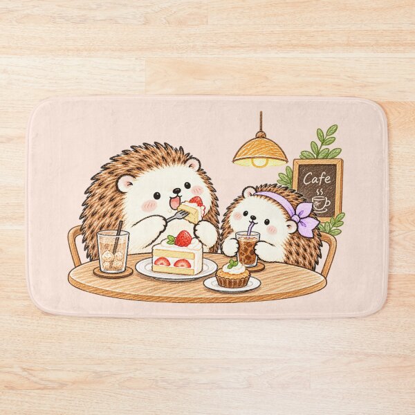 Item preview, Cute Hedgehog Couple at a Cozy Cafe designed and sold by GOSUMI.