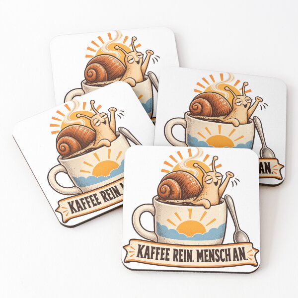 Item preview, Kaffee rein, Mensch an – Verschlafene Schnecke designed and sold by Sell4World.