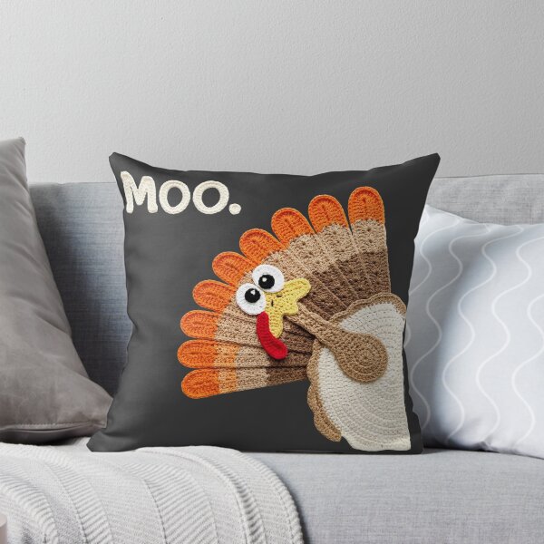 Item preview, Funny Crocheting Turkey Moo Fake Cow Funny thanksgiving Crochet tee for women and Men, gifts for thanksgiving, Crochet Thanksgiving Turkey designed and sold by Jokerstyle.