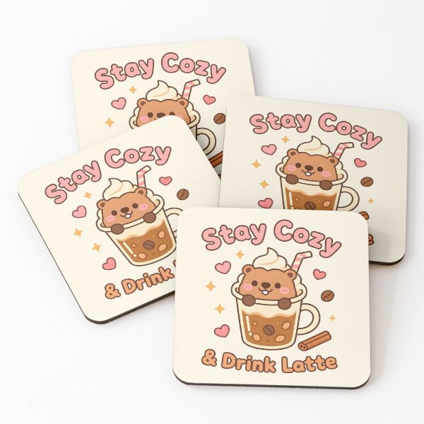 Item preview, Stay Cozy and Drink Latte - Kawaii Coffee Lover designed and sold by LuloCreative.