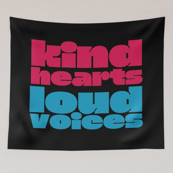 Item preview, Kind Hearts Loud Voices Bold Typography in Blue designed and sold by Fani*.