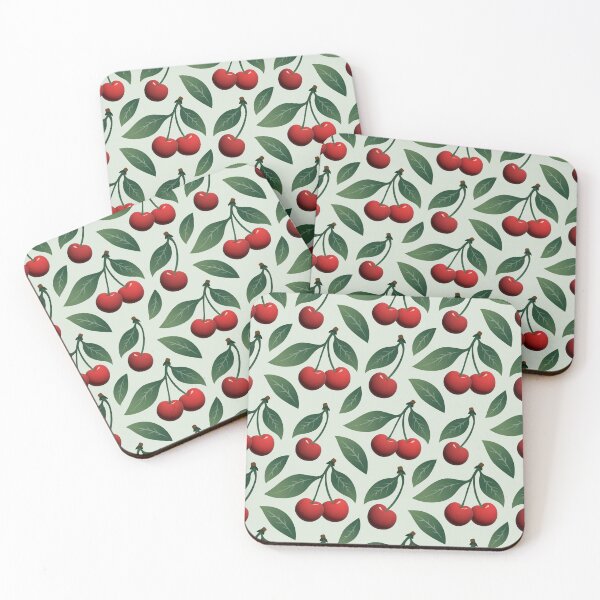 Item preview, Red Cherry and Green Leaf Pattern designed and sold by Daria-design.