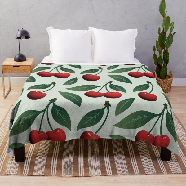 Item preview, Red Cherry and Green Leaf Pattern designed and sold by Daria-design.