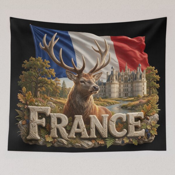 Item preview, France Heritage – Red Deer & Château de Chambord designed and sold by FlagX.