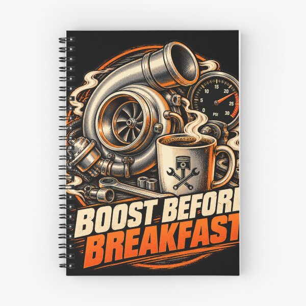 Item preview, Boost Before Breakfast Funny Turbocharger Car Art designed and sold by THAT-ONE-TEE.