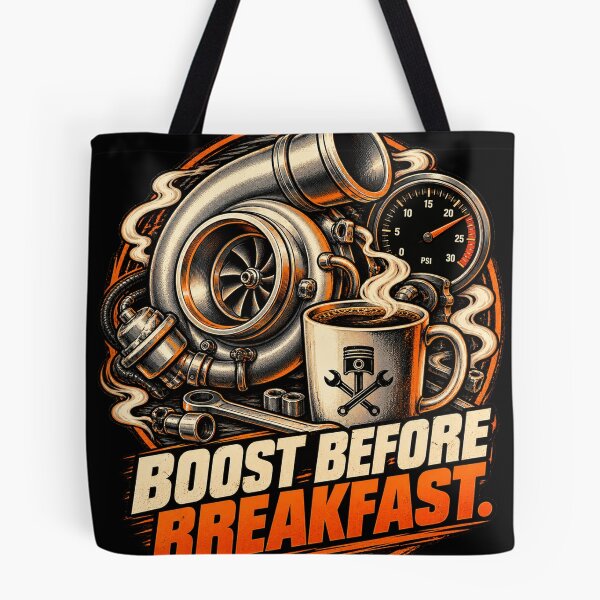 Item preview, Boost Before Breakfast Funny Turbocharger Car Art designed and sold by THAT-ONE-TEE.