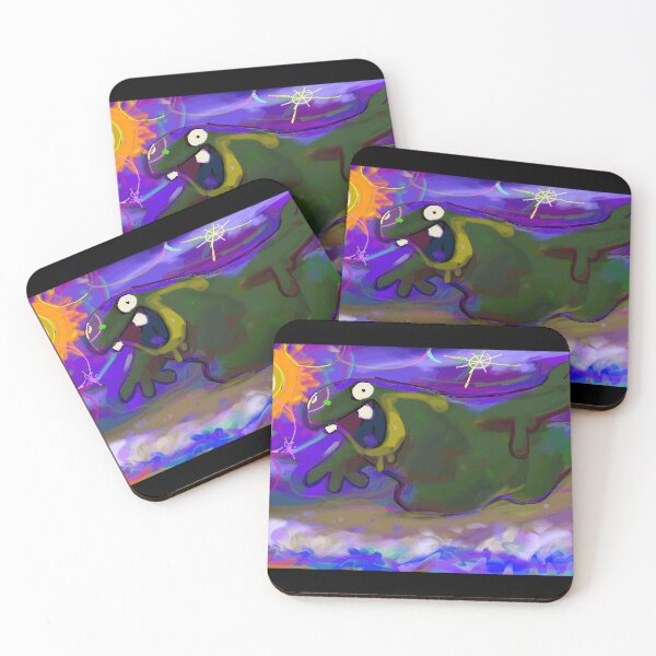 Item preview, Whimsical Cartoon Dinosaur Surreal Landscape designed and sold by elijbclaude.