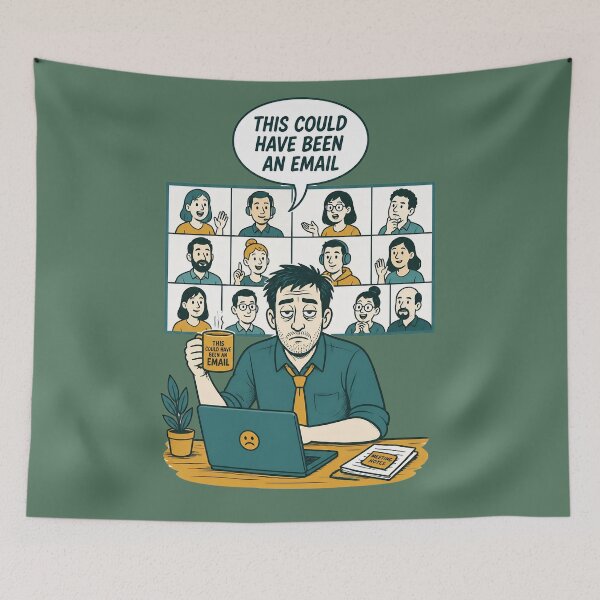 Item preview, Exhausted Office Worker in Endless Video Meeting designed and sold by JC Art Creations.