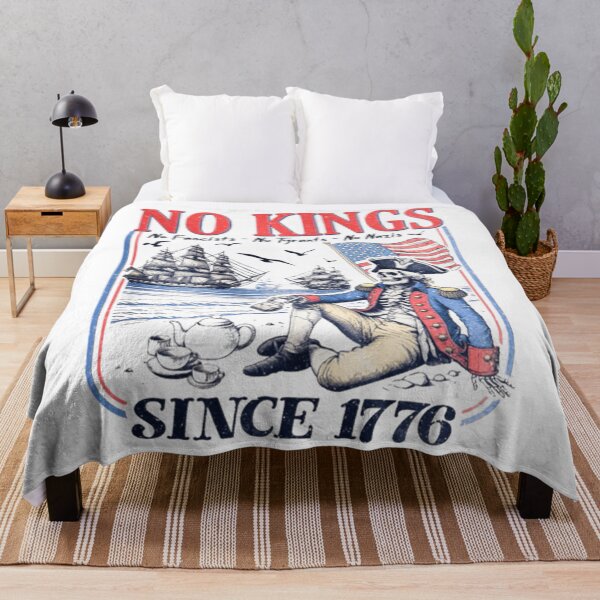 Item preview, No Kings Since 1776 American Revolutionary Skeleton Illustration designed and sold by elijbclaude.