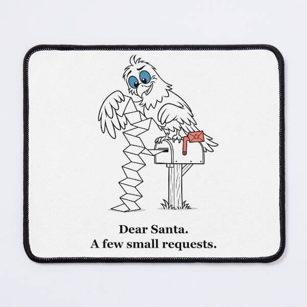 Item preview, Christmas Eagle Mailing an Extra Long Santa Letter designed and sold by Soft Paws Sketches.