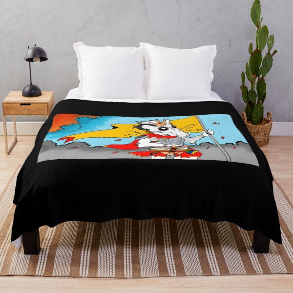 Item preview, Cartoon King Possum Holding Flag with Red Cape and Crown designed and sold by elijbclaude.