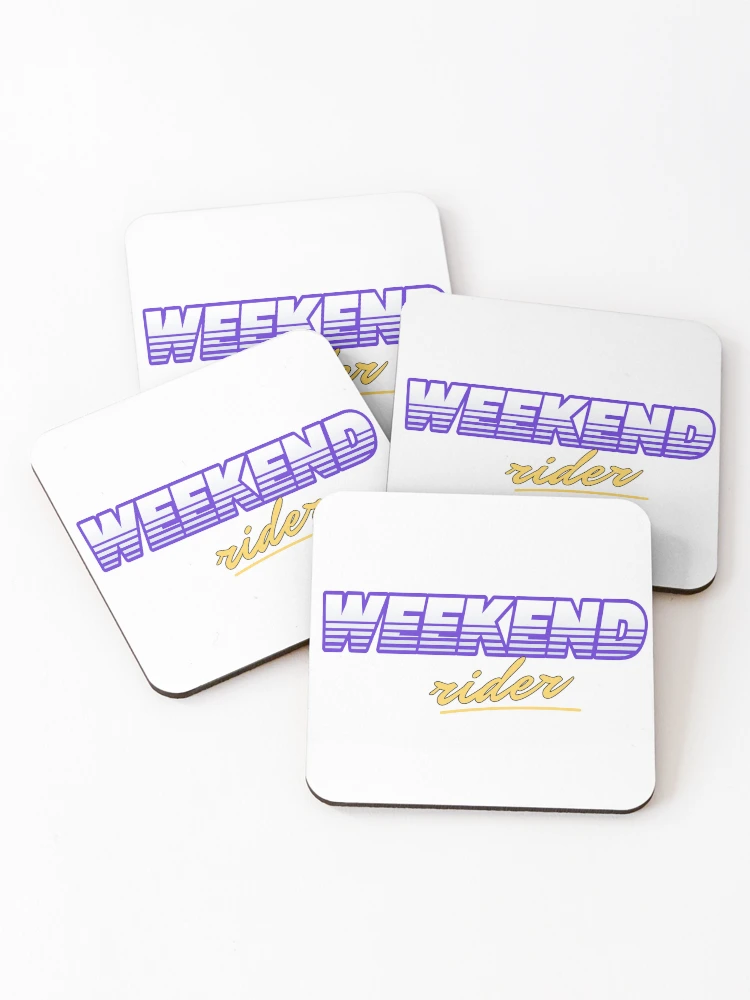 Thumbnail 1 of 5, Coasters (Set of 4), Weekend Rider Retro 80s Lettering designed and sold by YZKDesign.