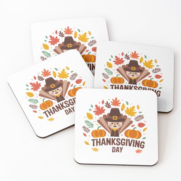 Item preview, Cute Thanksgiving Day Pilgrim with Pumpkins and Autumn Leaves designed and sold by Affiliora.