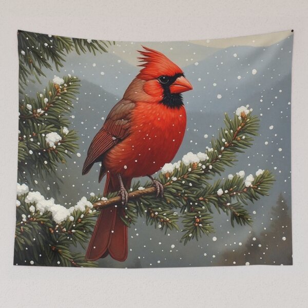 Item preview, Winter Cardinal Portrait designed and sold by CreekSideCreat.