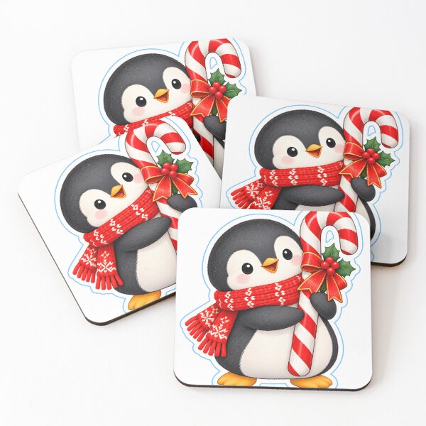 Item preview, Penguin Hugging a Candy Cane with Holly designed and sold by victorsuarez.