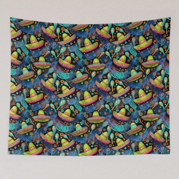 Item preview, Mexican Fiesta Sombrero & Maracas Party Seamless Pattern 01 designed and sold by The Design Asset Station.