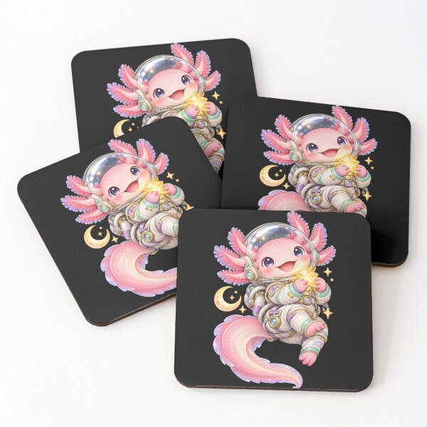 Item preview, Axolotl astronaut and his golden star designed and sold by Pixel Sakura Gallery.