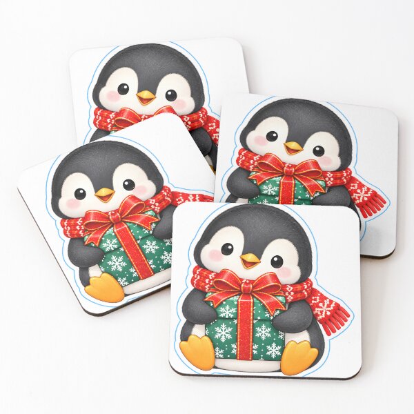 Item preview, Cute Penguin Holding a Green Christmas Present designed and sold by victorsuarez.