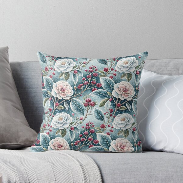 Item preview, Frosted Camellias and Winter Berries designed and sold by Storybook Botanica.