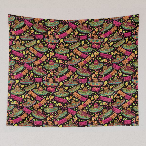 Item preview, Mexican Fiesta Sombrero & Maracas Party Seamless Pattern 03 designed and sold by The Design Asset Station.