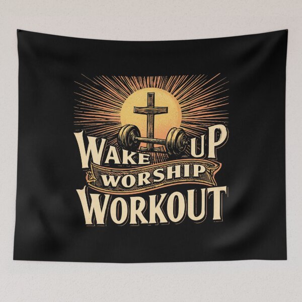 Item preview, Wake Up Worship Workout – Christian Fitness & Bodybuilding designed and sold by DyzioSupply.