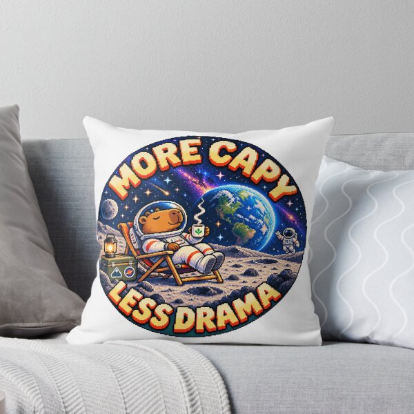 Item preview, More Capy Less Drama: Capybara Astronaut Moon Vacation Pixel Art designed and sold by CircinusStore.