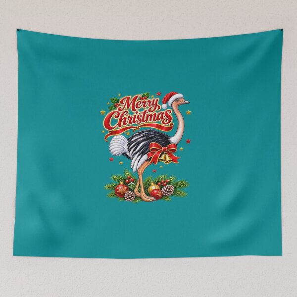 Item preview, Merry Christmas Ostrich – Festive African Wildlife Design designed and sold by annenambiro.