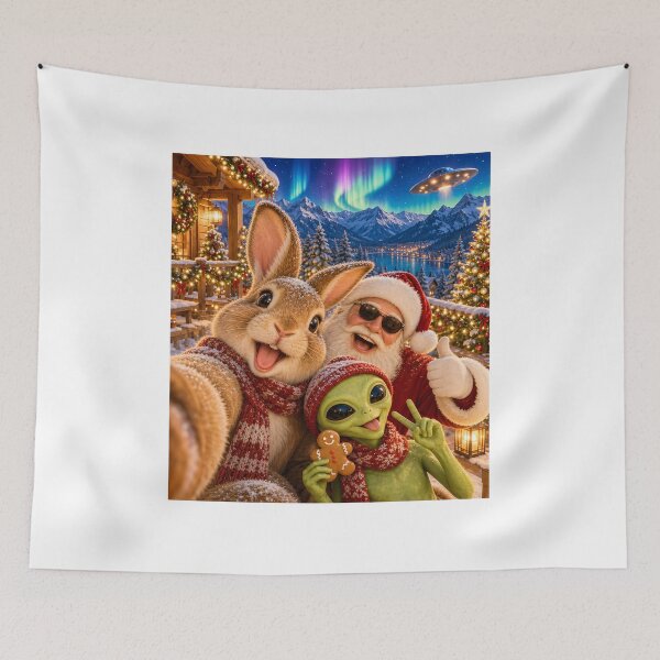 Item preview, Funny Christmas Alien Santa Rabbit Selfie Holiday designed and sold by Maladies.