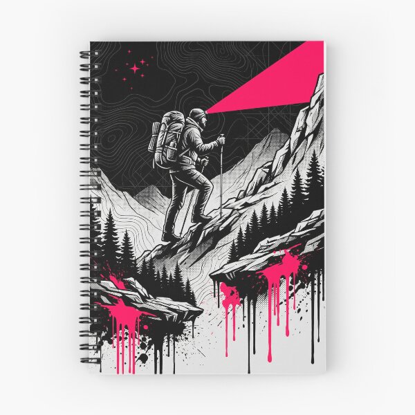 Item preview, Midnight Mountain Backpacker Headlamp Beam Poster Print designed and sold by MarCinu Art.