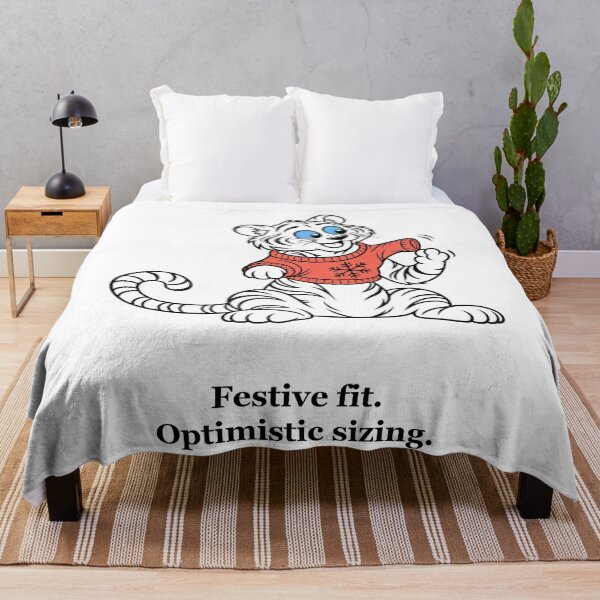 Item preview, Funny Christmas Tiger in a Too Small Sweater designed and sold by Soft Paws Sketches.