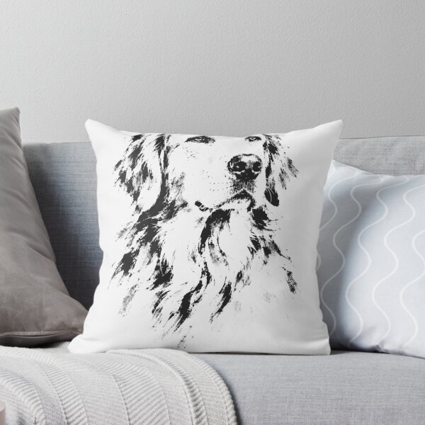 Item preview, Golden Retriever Ink Brush Portrait - Minimalist Sumi-e designed and sold by BrushAndBlankCo.