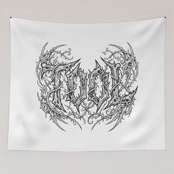 Item preview, Dark Progressive Metal Thorny Bone Lettering Rock Art designed and sold by veyraatelier.