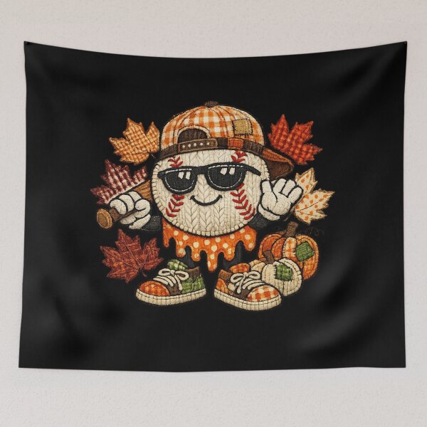 Item preview, Retro Baseball Embroidered Fall Design designed and sold by Djikou.