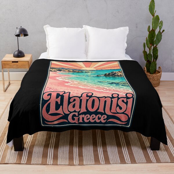 Item preview, Elafonisi Beach Crete Greece Travel Retro designed and sold by TomFrontierArt.