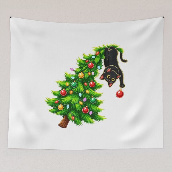 Item preview, Funny Black Cat Hanging Christmas Tree Ornament designed and sold by Maladies.