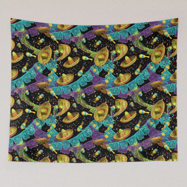 Item preview, Mexican Fiesta Sombrero & Maracas Party Seamless Pattern 09 designed and sold by The Design Asset Station.