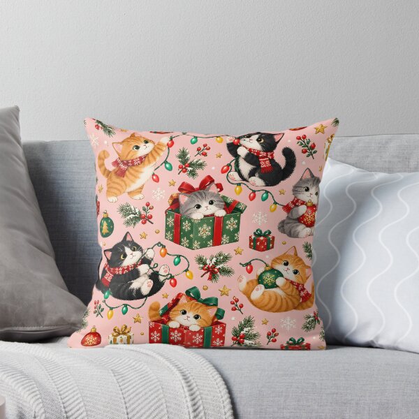 Item preview, Christmas Kittens with Twinkling Lights Pattern designed and sold by victorsuarez.