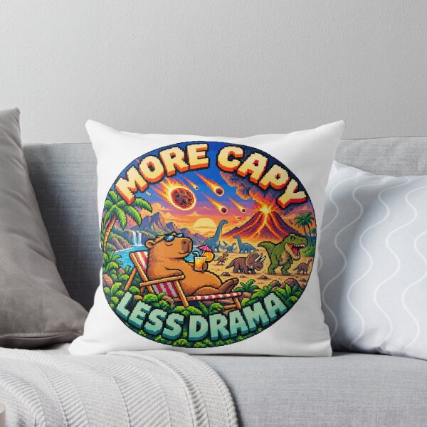 Item preview, More Capy Less Drama: Funny Capybara Dinosaur Pixel Art designed and sold by CircinusStore.