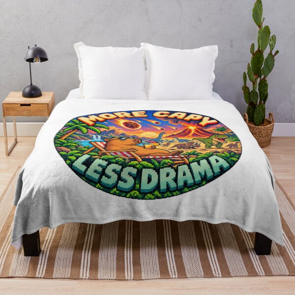 Item preview, More Capy Less Drama: Funny Capybara Dinosaur Pixel Art designed and sold by CircinusStore.