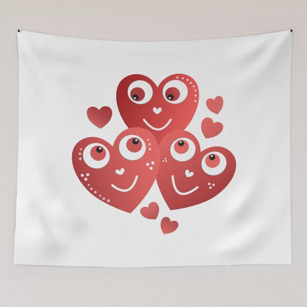 Item preview, cheerful red hearts smiling burgundy hearts designed and sold by creationsforyu.