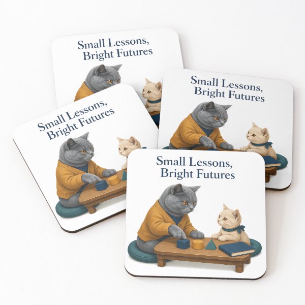 Item preview, British Shorthair Teacher Cat with Counting Blocks designed and sold by PurrBloom Studio.