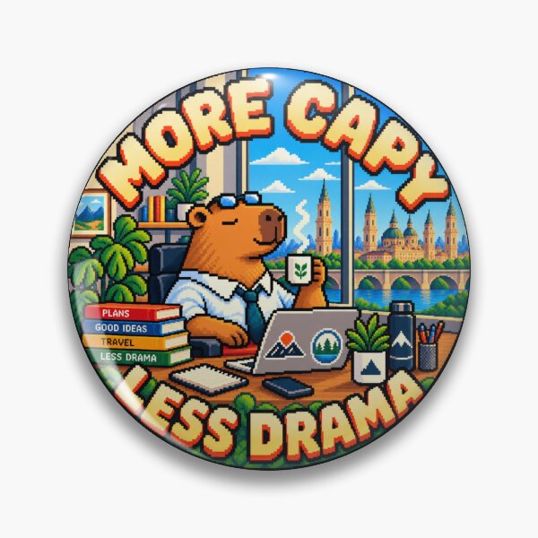 Item preview, More Capy Less Drama: Funny Capybara Pixel Art designed and sold by CircinusStore.