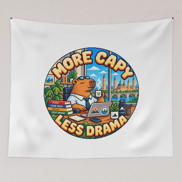 Item preview, More Capy Less Drama: Funny Capybara Pixel Art designed and sold by CircinusStore.