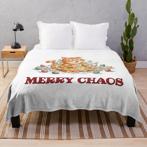 Item preview, Merry Chaos - Orange Cat Tangled in Christmas Lights designed and sold by Foriart.