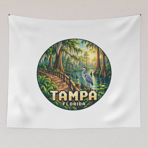 Item preview, Tampa Florida: Cypress Swamp – Retro Pixel Art Nature Landscape designed and sold by CircinusStore.