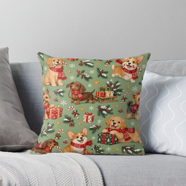 Item preview, Cozy Christmas Puppies and Presents Pattern designed and sold by victorsuarez.