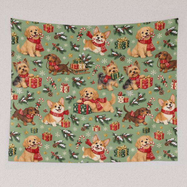 Item preview, Cozy Christmas Puppies and Presents Pattern designed and sold by victorsuarez.